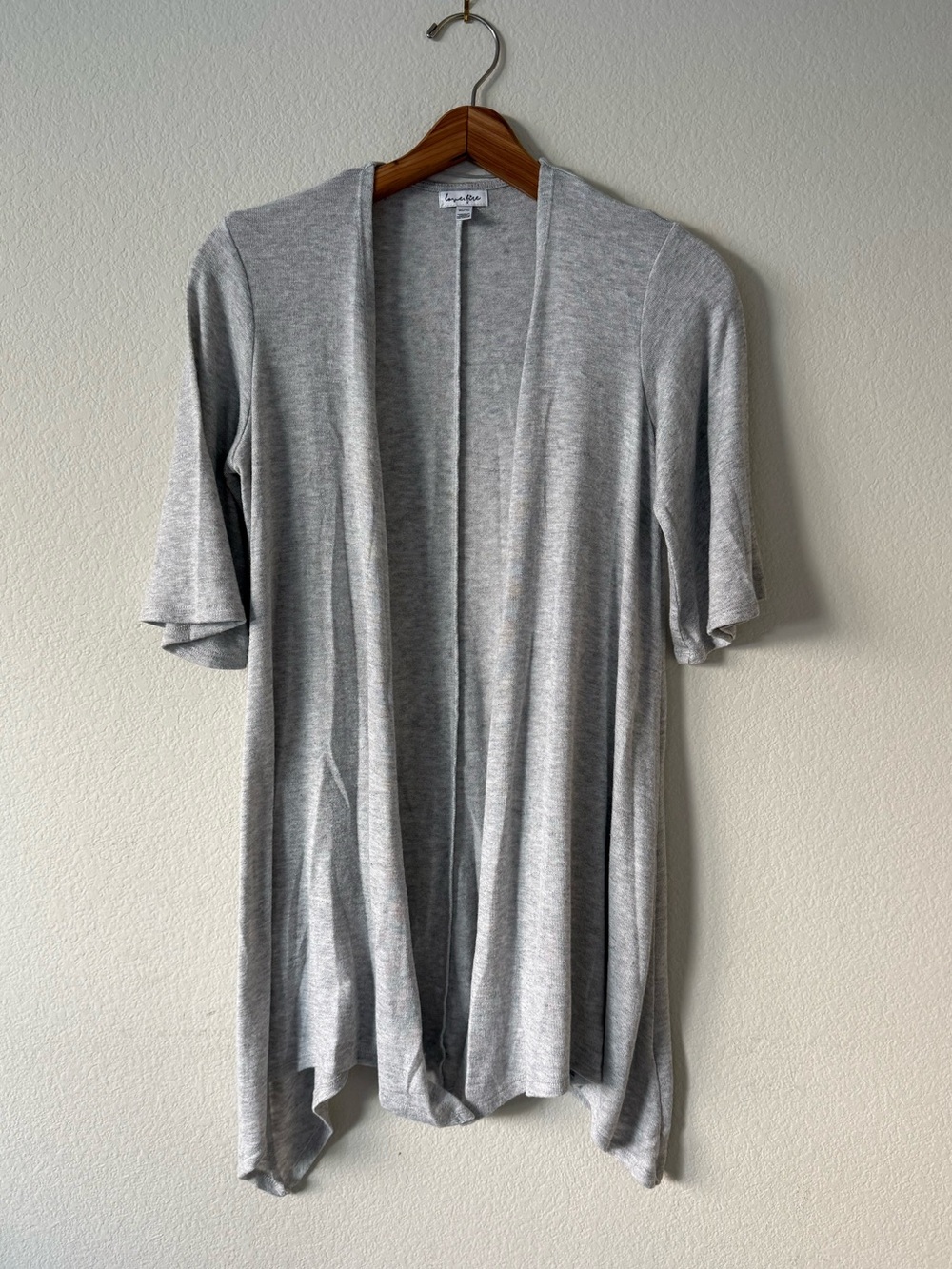 Love, Fire Light Gray Open Front Cardigan